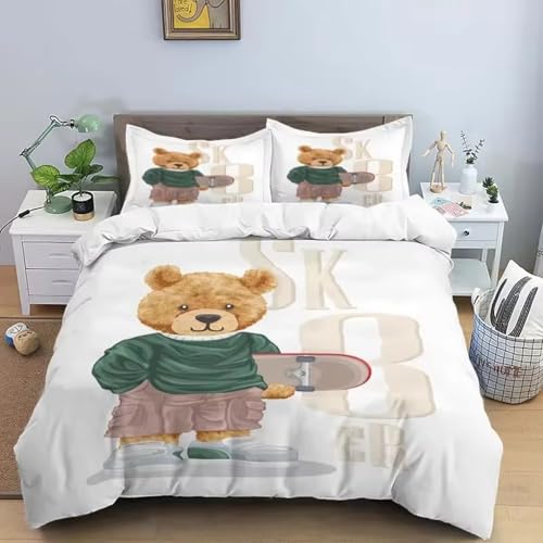 SJSXWQN Bettwäsche 200x200 WeißEr TeddybäR Bettwäsche-Set mit Reißverschluss Schließung für Erwachsene Kinder Weicher Atmungsaktive Mikrofaser Bettbezug + 2 Kopfkissenbezug 80x80 cm SJSXWQN Bettwäsche 200x200 WeißEr TeddybäR Bettwäsche-Set mit Reißverschluss Schließung für Erwachsene Kinder Weicher Atmungsaktive Mikrofaser Bettbezug + 2 Kopfkissenbezug 80x80 cm von SJSXWQN