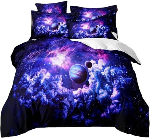 SJSXWQN Bettwäsche 200x220 Blauer Weltraum Bettwäsche-Set mit Reißverschluss Schließung für Erwachsene Kinder Weicher Atmungsaktive Mikrofaser Bettbezug + 2 Kopfkissenbezug 80x80 cm SJSXWQN Bettwäsche 200x220 Blauer Weltraum Bettwäsche-Set mit Reißverschluss Schließung für Erwachsene Kinder Weicher Atmungsaktive Mikrofaser Bettbezug + 2 Kopfkissenbezug 80x80 cm von SJSXWQN
