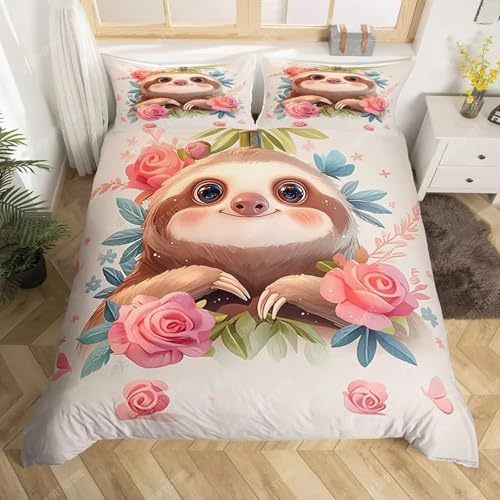 SJSXWQN Bettwäsche 200x220 SüßEs Faultier Bettwäsche-Set mit Reißverschluss Schließung für Erwachsene Kinder Weicher Atmungsaktive Mikrofaser Bettbezug + 2 Kopfkissenbezug 80x80 cm SJSXWQN Bettwäsche 200x220 SüßEs Faultier Bettwäsche-Set mit Reißverschluss Schließung für Erwachsene Kinder Weicher Atmungsaktive Mikrofaser Bettbezug + 2 Kopfkissenbezug 80x80 cm von SJSXWQN