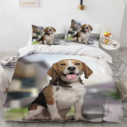 SJSXWQN Bettwäsche 220x240 Beagle Bettwäsche-Set mit Reißverschluss Schließung für Erwachsene Kinder Weicher Atmungsaktive Mikrofaser Bettbezug + 2 Kopfkissenbezug 80x80 cm SJSXWQN Bettwäsche 220x240 Beagle Bettwäsche-Set mit Reißverschluss Schließung für Erwachsene Kinder Weicher Atmungsaktive Mikrofaser Bettbezug + 2 Kopfkissenbezug 80x80 cm von SJSXWQN