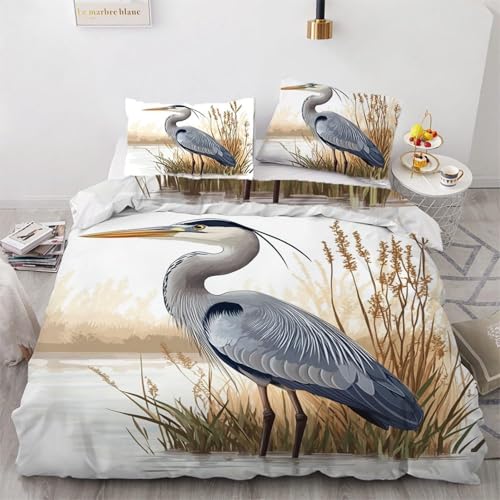 SJSXWQN Bettwäsche 220x240 Blauer Reiher Bettwäsche-Set mit Reißverschluss Schließung für Erwachsene Kinder Weicher Atmungsaktive Mikrofaser Bettbezug + 2 Kopfkissenbezug 80x80 cm SJSXWQN Bettwäsche 220x240 Blauer Reiher Bettwäsche-Set mit Reißverschluss Schließung für Erwachsene Kinder Weicher Atmungsaktive Mikrofaser Bettbezug + 2 Kopfkissenbezug 80x80 cm von SJSXWQN