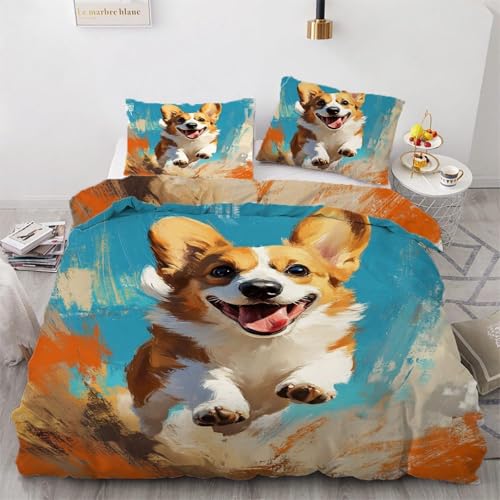 SJSXWQN Bettwäsche 220x240 Corgi Bettwäsche-Set mit Reißverschluss Schließung für Erwachsene Kinder Weicher Atmungsaktive Mikrofaser Bettbezug + 2 Kopfkissenbezug 80x80 cm SJSXWQN Bettwäsche 220x240 Corgi Bettwäsche-Set mit Reißverschluss Schließung für Erwachsene Kinder Weicher Atmungsaktive Mikrofaser Bettbezug + 2 Kopfkissenbezug 80x80 cm von SJSXWQN