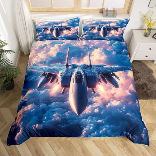 SJSXWQN Bettwäsche 220x240 Kampfjet Bettwäsche-Set mit Reißverschluss Schließung für Erwachsene Kinder Weicher Atmungsaktive Mikrofaser Bettbezug + 2 Kopfkissenbezug 80x80 cm SJSXWQN Bettwäsche 220x240 Kampfjet Bettwäsche-Set mit Reißverschluss Schließung für Erwachsene Kinder Weicher Atmungsaktive Mikrofaser Bettbezug + 2 Kopfkissenbezug 80x80 cm von SJSXWQN