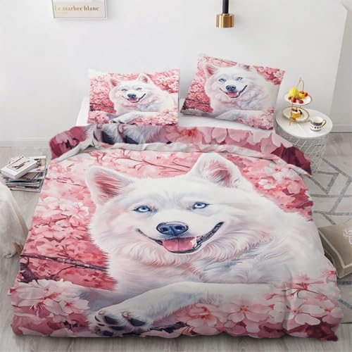 SJSXWQN Bettwäsche 220x240 WeißEr Husky Bettwäsche-Set mit Reißverschluss Schließung für Erwachsene Kinder Weicher Atmungsaktive Mikrofaser Bettbezug + 2 Kopfkissenbezug 80x80 cm SJSXWQN Bettwäsche 220x240 WeißEr Husky Bettwäsche-Set mit Reißverschluss Schließung für Erwachsene Kinder Weicher Atmungsaktive Mikrofaser Bettbezug + 2 Kopfkissenbezug 80x80 cm von SJSXWQN