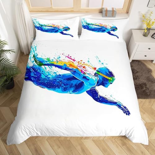SJSXWQN Bettwäsche 220x240 WeißEs Schwimmen Bettwäsche-Set mit Reißverschluss Schließung für Erwachsene Kinder Weicher Atmungsaktive Mikrofaser Bettbezug + 2 Kopfkissenbezug 80x80 cm SJSXWQN Bettwäsche 220x240 WeißEs Schwimmen Bettwäsche-Set mit Reißverschluss Schließung für Erwachsene Kinder Weicher Atmungsaktive Mikrofaser Bettbezug + 2 Kopfkissenbezug 80x80 cm von SJSXWQN