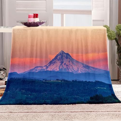 SJSXWQN Decke Blauer Schneeberg Kuscheldecke Flauschig für Bett und Sofa Extra Weich Warme Mikrofaser Wohndecke Fleecedecke als Sofadecke Couchdecke Kuscheldecke - 180x200 cm von SJSXWQN