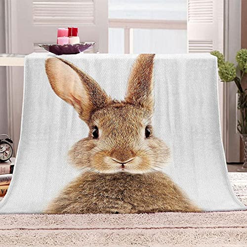 SJSXWQN Decke Gelbes Kaninchen Kuscheldecke Flauschig Extra Weich Warme Mikrofaser Wohndecke Fleecedecke für Tagesdecke Sofadecke Couchdecke Bettüberwurf - 130x150 cm von SJSXWQN