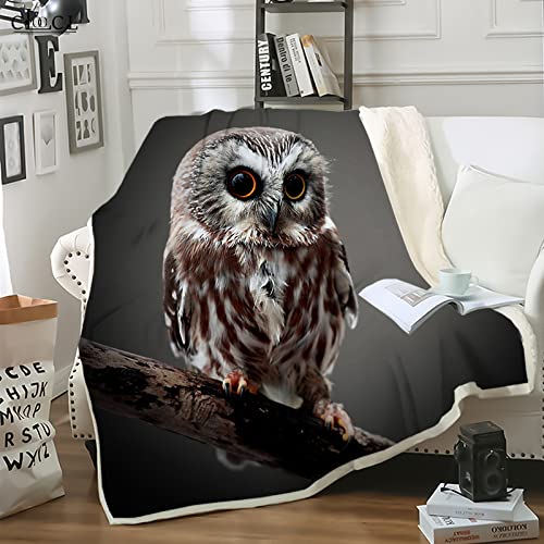 SJSXWQN Decke Graue Eule Kuscheldecke Flauschig für Bett und Sofa Extra Weich Warme Mikrofaser Wohndecke Fleecedecke als Sofadecke Couchdecke Kuscheldecke - 180x200 cm von SJSXWQN