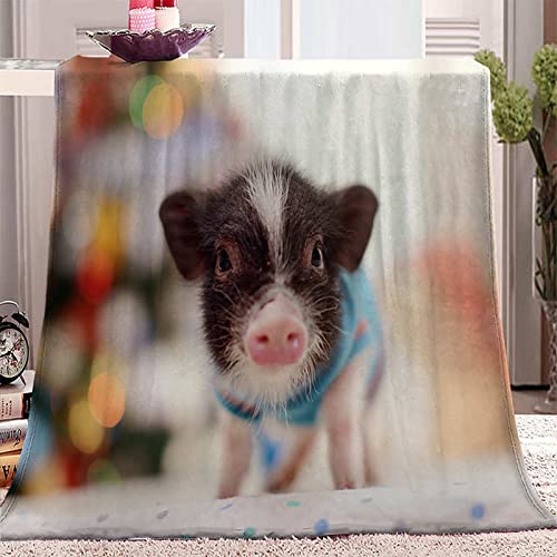 SJSXWQN Decke Graues Schwein Kuscheldecke Flauschig für Bett und Sofa Extra Weich Warme Mikrofaser Wohndecke Fleecedecke als Sofadecke Couchdecke Kuscheldecke - 180x200 cm von SJSXWQN