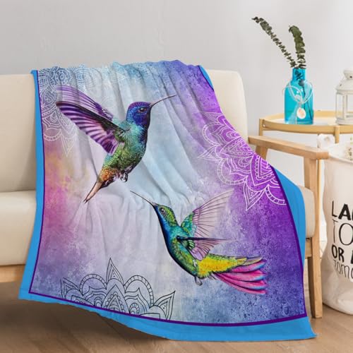 SJSXWQN Decke Kolibri Kuscheldecke Flauschig für Bett und Sofa Extra Weich Warme Mikrofaser Wohndecke Fleecedecke als Sofadecke Couchdecke Kuscheldecke - 180x200 cm von SJSXWQN