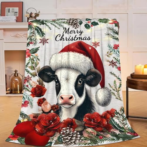 SJSXWQN Decke Kuh Kuscheldecke Flauschig für Bett und Sofa Extra Weich Warme Mikrofaser Wohndecke Fleecedecke als Sofadecke Couchdecke Kuscheldecke - 180x200 cm von SJSXWQN
