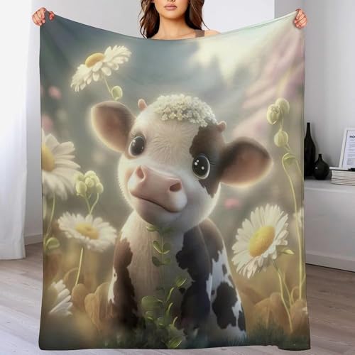 SJSXWQN Decke Kuh Kuscheldecke Flauschig für Bett und Sofa Extra Weich Warme Mikrofaser Wohndecke Fleecedecke als Sofadecke Couchdecke Kuscheldecke - 180x200 cm von SJSXWQN