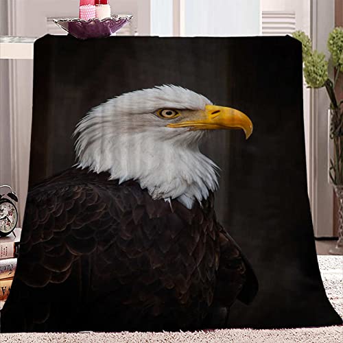 SJSXWQN Decke Schwarzer Adler Kuscheldecke Flauschig Extra Weich Warme Mikrofaser Wohndecke Fleecedecke für Tagesdecke Sofadecke Couchdecke Bettüberwurf - 130x150 cm von SJSXWQN