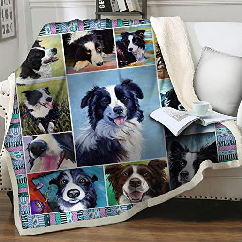 SJSXWQN Kuscheldecke Black Border Collie Kuscheldecke Flauschig Extra Weich Warme Mikrofaser Wohndecke Fleecedecke als Tagesdecke Sofadecke Couchdecke Bettüberwurf - 200x230 cm von SJSXWQN