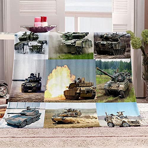 SJSXWQN Kuscheldecke Grauer Panzer Kuscheldecke Flauschig für Couch und Bett Weich Warme Mikrofaser Wohndecke Fleecedecke als Tagesdecke Sofadecke Couchdecke - 150x200 cm von SJSXWQN