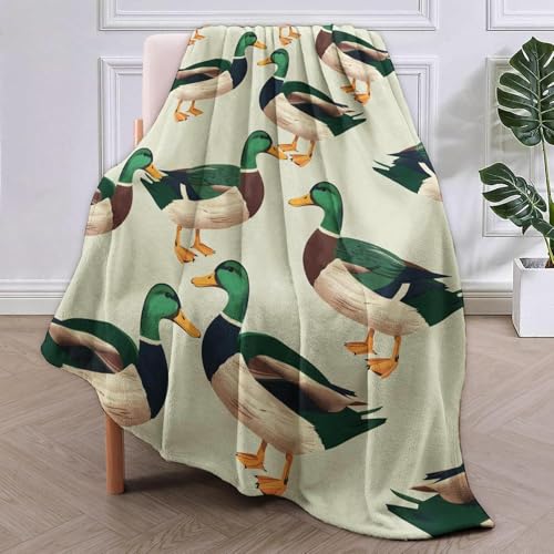 SJSXWQN Kuscheldecke GrüNe Stockente Kuscheldecke Flauschig für Couch und Bett Weich Warme Mikrofaser Wohndecke Fleecedecke als Tagesdecke Sofadecke Couchdecke - 150x200 cm von SJSXWQN