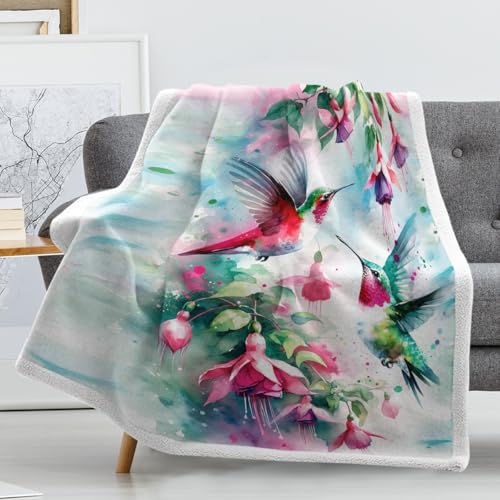 SJSXWQN Kuscheldecke Kolibri Kuscheldecke Flauschig für Couch und Bett Weich Warme Mikrofaser Wohndecke Fleecedecke als Tagesdecke Sofadecke Couchdecke - 150x200 cm von SJSXWQN