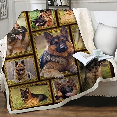 SJSXWQN Kuscheldecke Yellow German Shepherd Kuscheldecke Flauschig für Couch und Bett Weich Warme Mikrofaser Wohndecke Fleecedecke als Tagesdecke Sofadecke Couchdecke - 150x200 cm von SJSXWQN