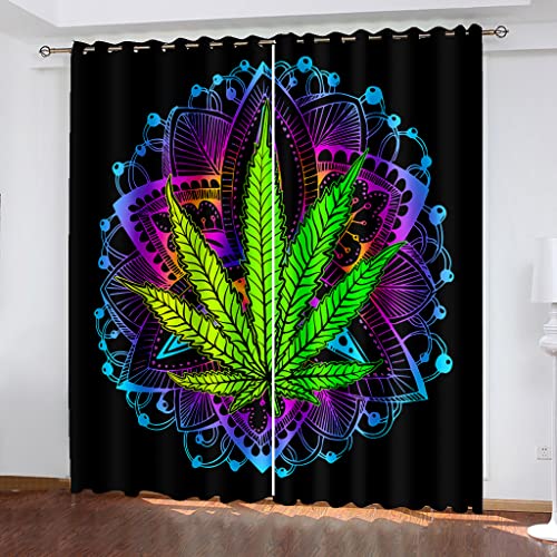 SJSXWQN Vorhänge GrüNe CannabisbläTter Gardinen mit Ösen Vorhang Blickdicht Thermo Verdunklungsvorhänge Schiebegardinen für Schlafzimmer Wohnzimmer H 175 x B 140 cm 2er Set SJSXWQN Vorhänge GrüNe CannabisbläTter Gardinen mit Ösen Vorhang Blickdicht Thermo Verdunklungsvorhänge Schiebegardinen für Schlafzimmer Wohnzimmer H 175 x B 140 cm 2er Set von SJSXWQN