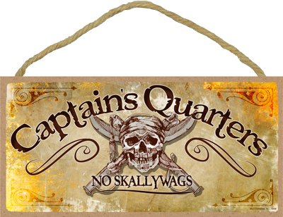 (13509) Captain 's Quarters 12,7 x 25,4 cm Holz Schild von SJT ENTERPRISES, INC.