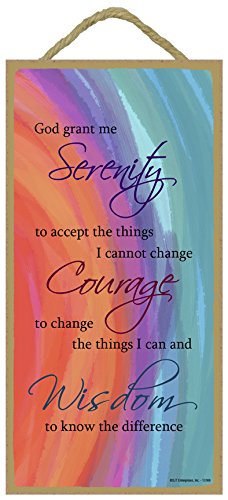 (sjt13169) God Grant Me Serenity To Accept The Things I Cannot Change Courage To Change The Things I Can And Wisdom to Know The Difference 12,7 x 25,4 cm Holz Schild von SJT ENTERPRISES, INC.