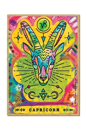 SJT Enterprises Astrological Signs Horoskopmagnete, Steinbock (die Ziege) – 6,3 x 8,9 cm Holz-Kühlschrankmagnete mit Art of Dean Russo, Geschenk für Dezember oder Januar Geburtstage (SJT78731) von SJT ENTERPRISES, INC.
