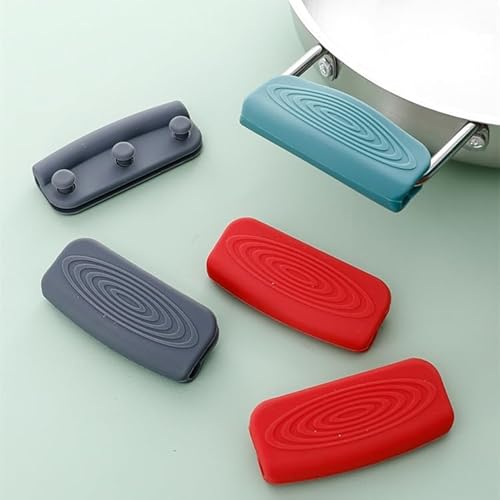 Silikongriffe Töpfe 2 Paar Silikon Griffhalter,für Töpfe und Pfannen, Hitzebeständig Topfgriff Topflappen,Handclip rutschfest Klemmgriffen Küche Kochen Finger Schützen von SJTJSPX