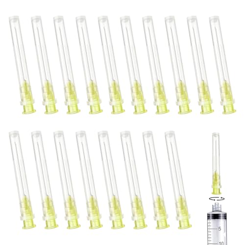 100 Stück Abgabe Tube 20G (0.9mm x 38mm) Edelstahl Abgabe Tube Einzeln Verpackt Haushalt Industrie Laborzubehör für Nachfüllen Liquid Tinten Klebstoff Hobby von SJUNJIE