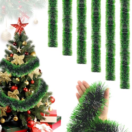 SJUNJIE 6 Stück Weihnachtsgirlande Grün 2m Tannengirlande Wiederverwendbar Weihnachtsdeko Girlande Geeignet Zum Dekorieren Von Weihnachtsbäumen Treppengeländern Tannengirlanden und Kaminen von SJUNJIE