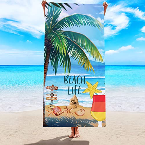 SJUNJIE Mikrofaser Strandtuch Strandtuch Groß 150 x 70 cm Schnell Trocknendes und Ultraleichtes Mikrofaser-Handtuch für Den Strand Beach Towel Reisehandtuch/Reise Strand von SJUNJIE