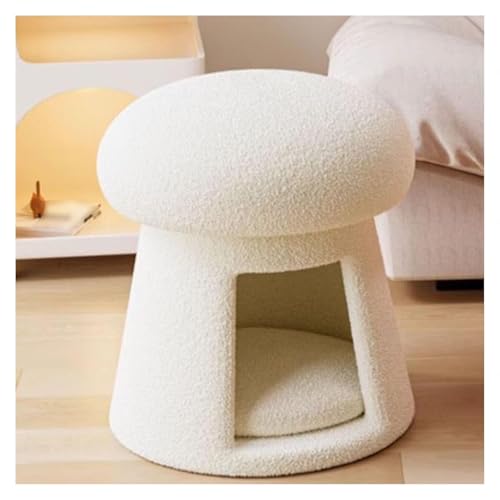 SJWJWOO Schminktisch Stuhl mit Katzenhöhle, Schmink Hocker Multi-use Kosmetikstuhl für Arbeitszimmer, Schlafzimmer,White SJWJWOO Schminktisch Stuhl mit Katzenhöhle, Schmink Hocker Multi-use Kosmetikstuhl für Arbeitszimmer, Schlafzimmer,White von SJWJWOO
