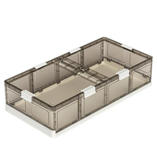 SJWJWOO Unterbettkommode mit Rollen Transparente mit Geteiltem Deckel, Aufbewahrungsbox Bett 66L Bettschublade für Decken,Spielzeug, Kleidung, Schuhe von SJWJWOO