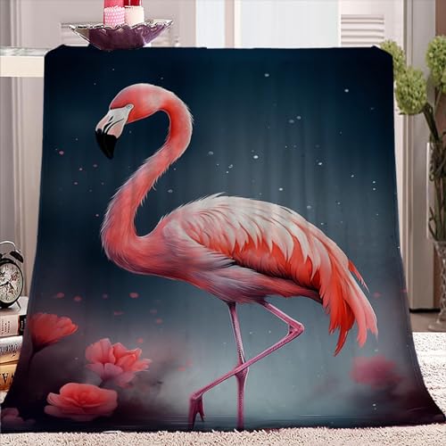 Kuscheldecke 220x240 Flamingo-Muster 3D Druck Weichen Kuscheldecke Flauschig Fleecedecke als Sofadecke Tagesdecke Couchdecke für Mädchen Jungen von SJYHNB