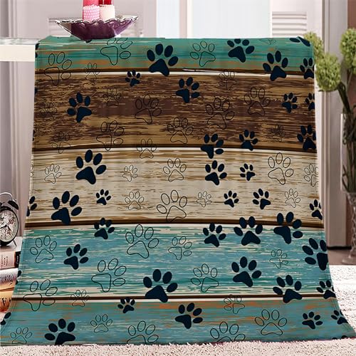 Kuscheldecke 220x240 Tierische Hundepfoten und Holzmaserung 3D Druck Weichen Kuscheldecke Flauschig Fleecedecke als Sofadecke Tagesdecke Couchdecke für Mädchen Jungen Kuscheldecke 220x240 Tierische Hundepfoten und Holzmaserung 3D Druck Weichen Kuscheldecke Flauschig Fleecedecke als Sofadecke Tagesdecke Couchdecke für Mädchen Jungen von SJYHNB