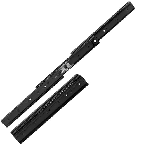 Hochleistungs-Schubladenschienen aus Metall mit Vollauszug, Unterbau-Vollauszug, unten montiert, versteckt unter Kugellagern, Metallschienen, Schienenführung, Gleitschiene, 1 Paar(Black,4090cm) von SJZHUYUE