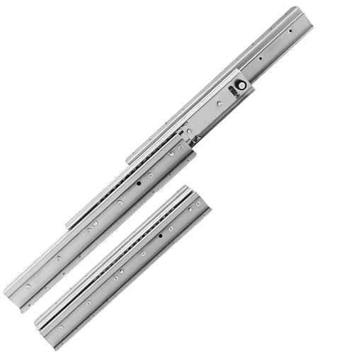 Hochleistungs-Schubladenschienen aus Metall mit Vollauszug, Unterbau-Vollauszug, unten montiert, versteckt unter Kugellagern, Metallschienen, Schienenführung, Gleitschiene, 1 Paar(Silver,4070cm) von SJZHUYUE