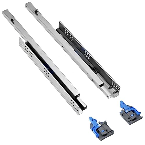 Robuste Vollauszug-Schubladenschienen aus Metall, zweiteilige Soft-Close-Schubladenschienen, verdeckter Boden(25cm/9.8in) von SJZHUYUE