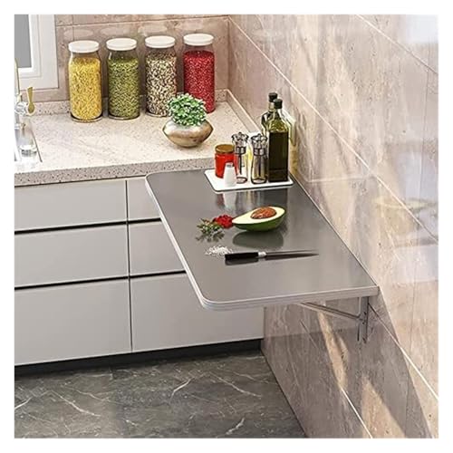 Wandklapptisch aus Edelstahl, Aluminium, Silber, mehrere Größen(120 * 40Cm/47.2 * 15.7In) von SJZHUYUE