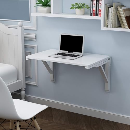 Wandmontierter Klapptisch, schwebender Schreibtisch, weiß, mehrere Größen(70 * 50Cm/28 * 20In) von SJZHUYUE
