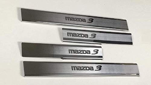 4 Stücke Edelstahl Auto Einstiegsleisten für Mazda 3 BP -Bj. 2019+, Türschweller Schutzstreifen Rutschfestes Abnutzungsplatte Styling Dekorations Zubehör von SJZT
