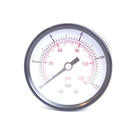 Manometer Druckanzeige für Hauswasserwerk Druckkessel Gartenpumpe, 1/4 Zoll 50mm 10bar von SK Aqua Line