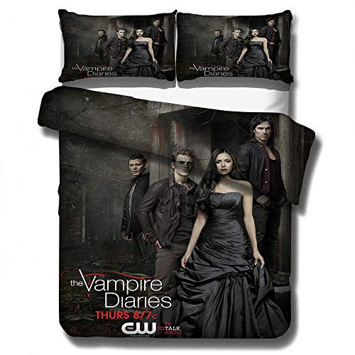 SK-LBB Das Vampire Diaries Bettbezug-Set, Hautfreundliche, Haltbare Mikrofaser, Bettbezug Und Kissenbezug, Geeignet Für Kinder- / Jungenbettwäschesets (L6,Double 200X200CM) von SK-LBB