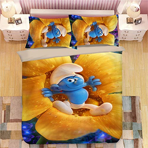 SK-LBB Bettwäsche-Set 3D Cartoon Junge und Mädchen Home leicht zu reinigen, Polyester, dreiteiliger Bettbezug und Kissenbezug (05, Einzelbett 135 x 200 cm) von SK-LBB