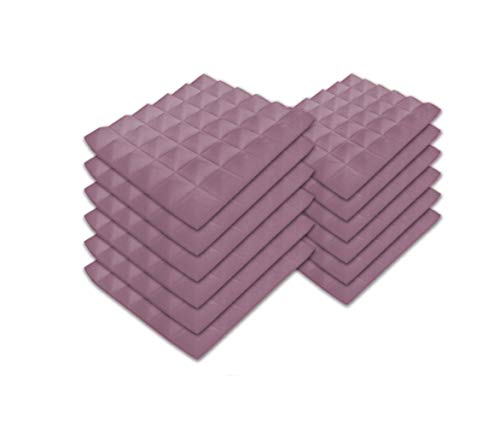 SK Studio 12 Stück Akustikschaumstoff Noppenschaumstoff Akustik Schaumstoff Schall Dämmung Dämmung für Tonstudio Schallabsorbierende Dämpfungswand Schaumpyramide 30x30x2.5cm, Lila von SK Studio