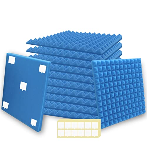 SK Studio 12 Stück Akustikschaumstoff Schallabsorber, Feuerfest Schalldämmung Platten Dämmung Pyramidenschaumstoff für Studio, Podcasts, Aufnahmestudios, Büro, Wanddekoration, 30x30x2,5cm, Blau SK Studio 12 Stück Akustikschaumstoff Schallabsorber, Feuerfest Schalldämmung Platten Dämmung Pyramidenschaumstoff für Studio, Podcasts, Aufnahmestudios, Büro, Wanddekoration, 30x30x2,5cm, Blau von SK Studio