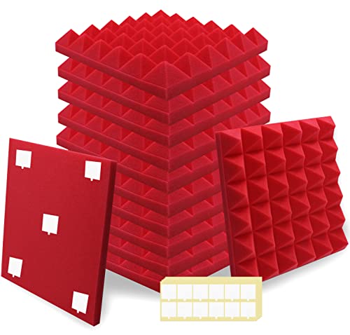 SK Studio 12 Stück Akustikschaumstoff Schallabsorber, Feuerfest Schalldämmung Platten Dämmung Pyramidenschaumstoff für Studio, Podcasts, Aufnahmestudios, Büro, Wanddekoration, 30x30x5cm, Rot SK Studio 12 Stück Akustikschaumstoff Schallabsorber, Feuerfest Schalldämmung Platten Dämmung Pyramidenschaumstoff für Studio, Podcasts, Aufnahmestudios, Büro, Wanddekoration, 30x30x5cm, Rot von SK Studio