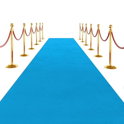 SK Studio Blau Teppich Läufer Eventteppich Hochzeitsteppich VIP Event Teppich Rutschfester Red Carpet Empfangsteppich, 1 x 10 m von SK Studio