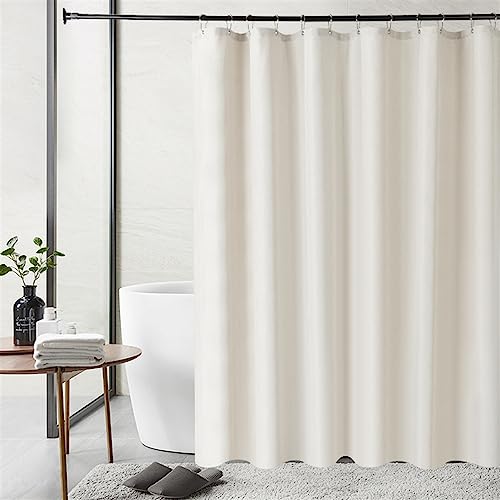 SK Studio Duschvorhang Badvorhang Textil aus Leinen Wasserdicht und Trocknet Schnell, Waschbar Hochwertig Stoff Duschvorhang Badewanne Beige, 180x200cm von SK Studio