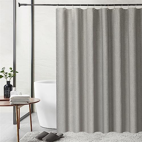 SK Studio Duschvorhang Badvorhang Textil aus Leinen Wasserdicht und Trocknet Schnell, Waschbar Hochwertig Stoff Duschvorhang Badewanne Grau, 150x200cm von SK Studio