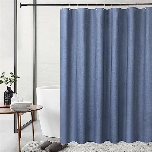 SK Studio Duschvorhang Badvorhang Textil aus Leinen Wasserdicht und Trocknet Schnell, Waschbar Hochwertig Stoff Duschvorhang Badewanne Navy blau, 100x180cm von SK Studio